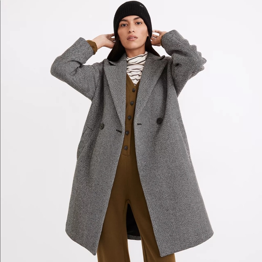 COPY - Madewell Averdon Coat in Herringbone Insuluxe Fabric XXS